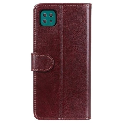Samsung Galaxy A22 открываемый коричневый кожаный чехол - книжка | Vacins.lv