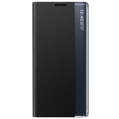 Samsung Galaxy A22 View Line открываемый чёрный кожаный чехол - книжка | Vacins.lv