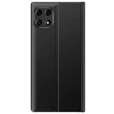 Samsung Galaxy A22 View Line открываемый чёрный кожаный чехол - книжка | Vacins.lv