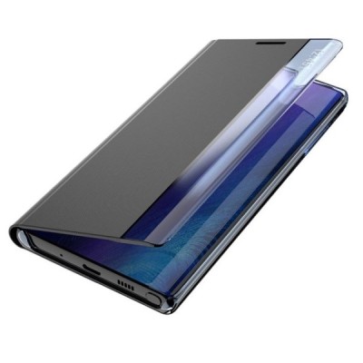 Samsung Galaxy A22 View Line открываемый чёрный кожаный чехол - книжка | Vacins.lv