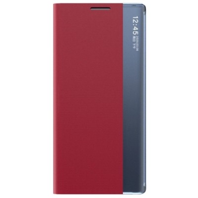 Samsung Galaxy A22 View Line открываемый красный кожаный чехол - книжка | Vacins.lv