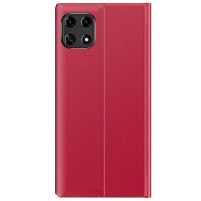 Samsung Galaxy A22 View Line открываемый красный кожаный чехол - книжка | Vacins.lv