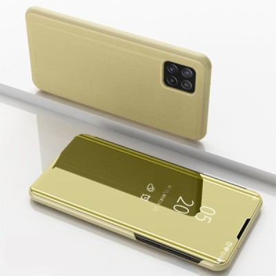 Samsung Galaxy A22 открываемый золотой пластиковый чехол-книжка | Vacins.lv