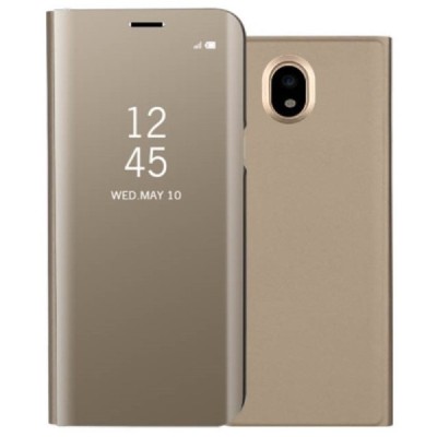 Samsung Galaxy J3 2017 (J330) открываемый золотой пластиковый чехол-книжка | Vacins.lv