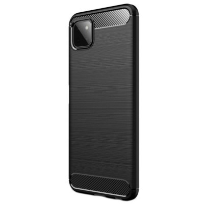 Samsung Galaxy A22 Carbon твердый силиконовый чехол (TPU) - черный | Vacins.lv