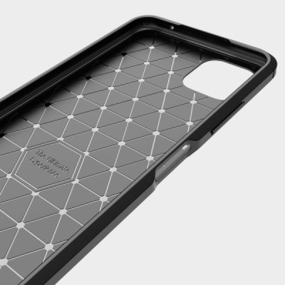 Samsung Galaxy A22 Carbon cieta silikona (TPU) melns apvalks | vacins.lv