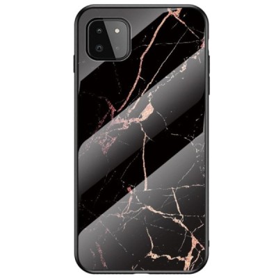 Samsung Galaxy A22 „Marble“ твердый силиконовый чехол TPU чёрного цвета | Vacins.lv
