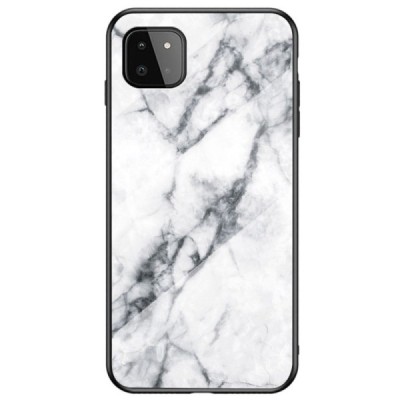 Samsung Galaxy A22 „Marble“ твердый силиконовый чехол TPU белого цвета | Vacins.lv