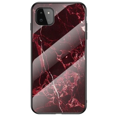 Samsung Galaxy A22 „Marble“ твердый силиконовый чехол TPU красного цвета | Vacins.lv