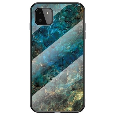 Samsung Galaxy A22 „Marble“ твердый силиконовый чехол TPU синего цвета | Vacins.lv