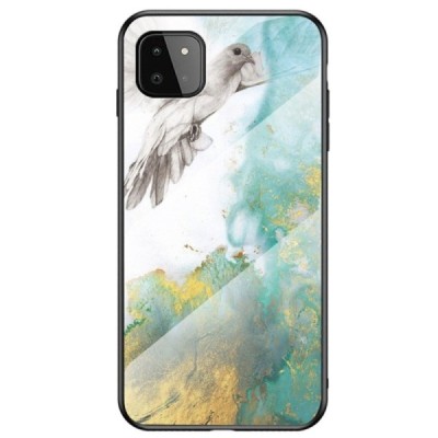 Samsung Galaxy A22 „Marble“ твердый силиконовый чехол TPU зелёного цвета | Vacins.lv