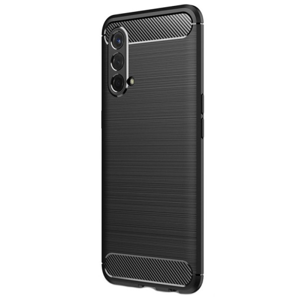 „Carbon“ твердый силиконовый чехол (TPU) - черный (OnePlus Nord CE)