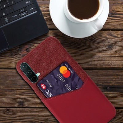 „KSQ“ Shell OnePlus Nord CE 5G красный кожаный чехол - задняя часть с карманом для карточек | Vacins.lv