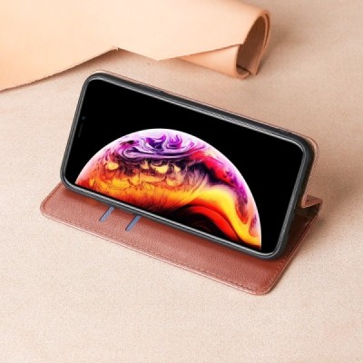 Твердый золотой кожаный чехол-книжка для OnePlus Nord N10 5G | Vacins.lv