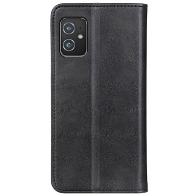 Asus Zenfone 8 (ZS590KS) „Split“ чёрный кожаный чехол-книжка | Vacins.lv