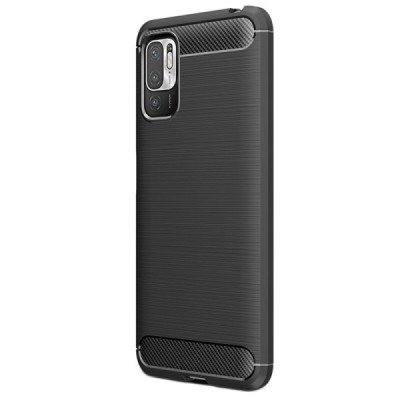 Xiaomi Poco M3 Pro (Redmi Note 10 5G) Carbon твердый силиконовый чехол (TPU) - черный | Vacins.lv