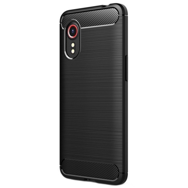 „Carbon“ твердый силиконовый чехол (TPU) - черный (Galaxy Xcover 5)