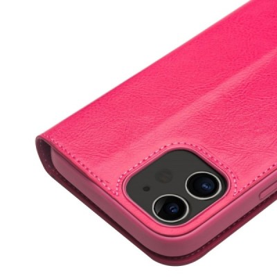Apple iPhone 12 Mini „QIALINO“ atvēramais ādas rozs maciņš - maks | Vacins.lv