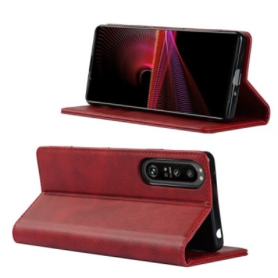 Sony Xperia 1 III „Split“ sērijas sarkans atvērams maciņš, maks | Vacins.lv