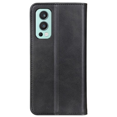 OnePlus Nord 2 „Split“ чёрный кожаный чехол-книжка | Vacins.lv