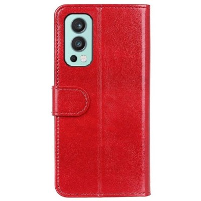OnePlus Nord 2 atvēramais ādas sarkans maciņš, grāmata (maks) | Vacins.lv