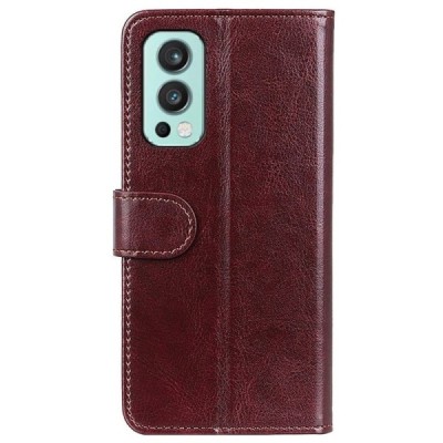 OnePlus Nord 2 открываемый коричневый кожаный чехол - книжка | Vacins.lv