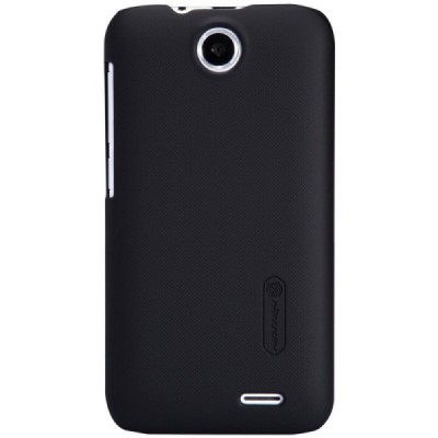 HTC Desire 310 Nillkin Frosted Shield melns plastmasas futrālis + ekrāna aizsargplēve / Vacins.lv