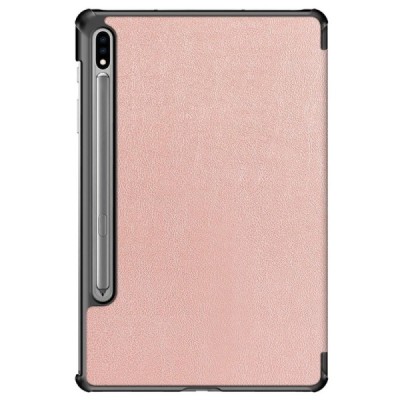 Samsung Galaxy Tab S7 FE 12.4", S7+ 12.4" (T976) золотой кожаный чехол-книжка (складной) | Vacins.lv