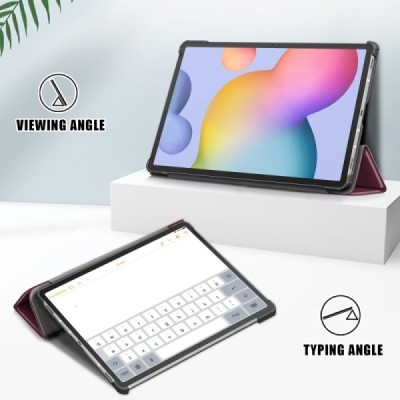 Samsung Galaxy Tab S7 FE 12.4", S7+ 12.4" (T976) atvēramais bordo maciņš | Vacins.lv
