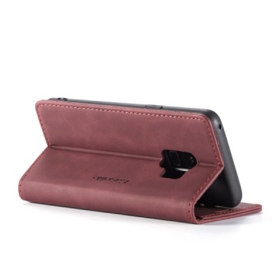 Samsung Galaxy S9 (G960) CaseMe Retro открываемый, бордового цвета, кожаный чехол – книжка | Vacins.lv