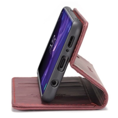 Samsung Galaxy S9 (G960) CaseMe Retro открываемый, бордового цвета, кожаный чехол – книжка | Vacins.lv