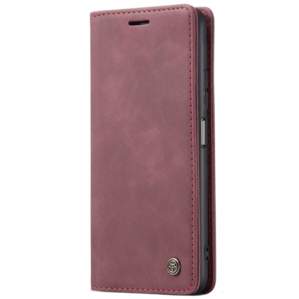 Кожиный чехол-книжка "CaseMe" Retro - бордовый (Redmi Note 10 Pro)