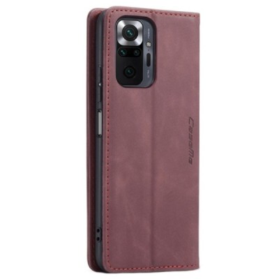 Xiaomi Redmi Note 10 Pro CaseMe Retro открываемый, бордового цвета, кожаный чехол – книжка | Vacins.lv