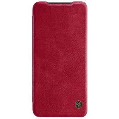 Роскошный красный кожаный чехол Nillkin Qin Series для Xiaomi Redmi Note 10 4G (Note 10s, Poco M5s) | Vacins.lv