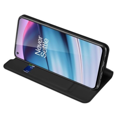 OnePlus Nord CE „Dux Ducis“ Skin sērijas melns ādas atvērams maciņš | Vacins.lv