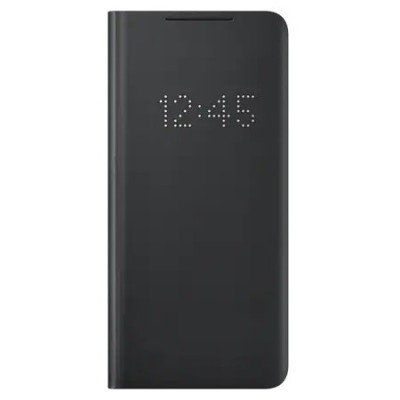 Samsung Galaxy S21 Ultra (G998B) oficiāls Smart Led View Cover atvērams melns maciņš (maks) | Vacins.lv