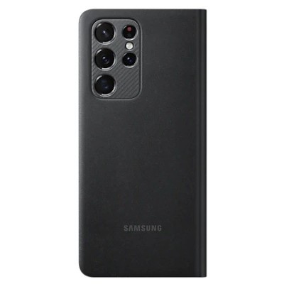 Samsung Galaxy S21 Ultra (G998B) oficiāls Smart Led View Cover atvērams melns maciņš (maks) | Vacins.lv