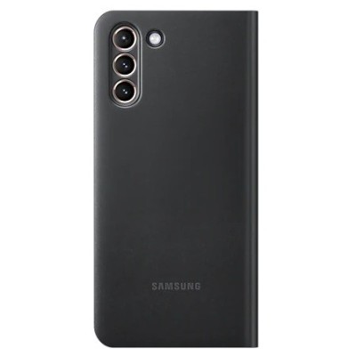 Samsung Galaxy S21+ (G996B) оригинальный Smart Led View Cover открываемый чёрный кожаный чехол - книжка | Vacins.lv