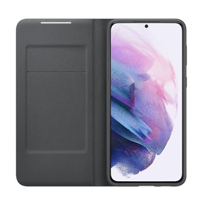 Samsung Galaxy S21+ (G996B) оригинальный Smart Led View Cover открываемый чёрный кожаный чехол - книжка | Vacins.lv