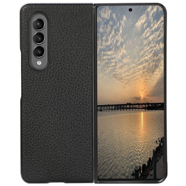 „Deluxe Leather“ чехол - чёрный (Galaxy Z Fold3)