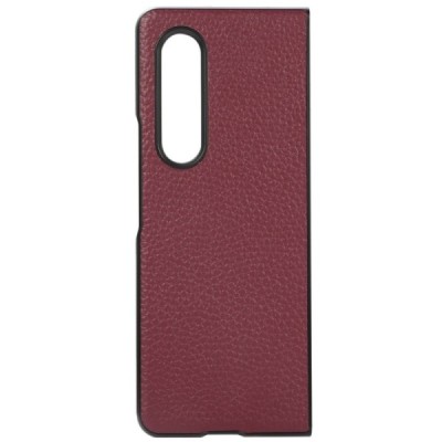 Samsung Galaxy Z Fold3 5G (F926B) Deluxe Leather бордовый кожаный чехол | Vacins.lv