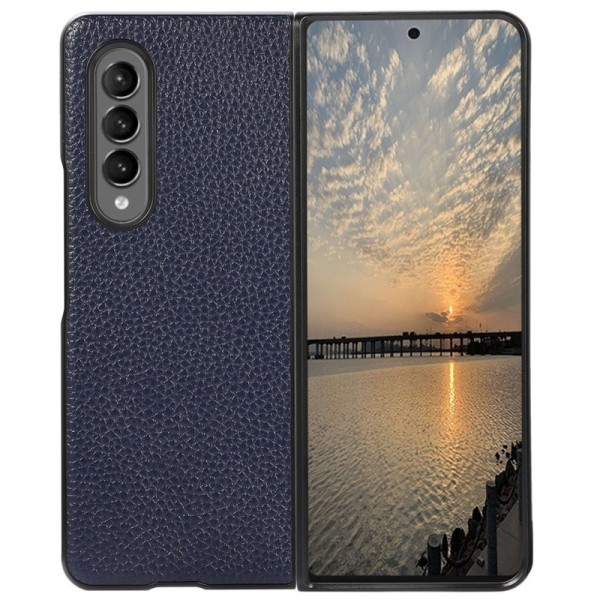 „Deluxe Leather“ чехол - синий (Galaxy Z Fold3)