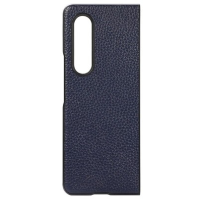 Samsung Galaxy Z Fold3 5G (F926B) Deluxe Leather синий кожаный чехол | Vacins.lv