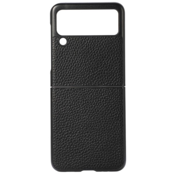 „Deluxe Leather“ apvalks - melns (Galaxy Z Flip3)