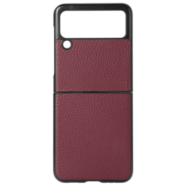 „Deluxe Leather“ чехол - бордовый (Galaxy Z Flip3)
