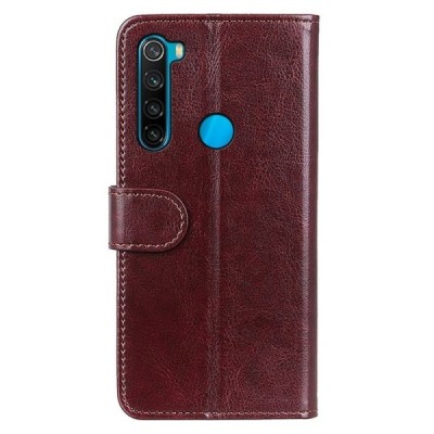 Xiaomi Redmi Note 8 2021 открываемый коричневый кожаный чехол - книжка | Vacins.lv