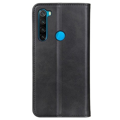 Xiaomi Redmi Note 8 2021 „Split“ чёрный кожаный чехол-книжка | Vacins.lv