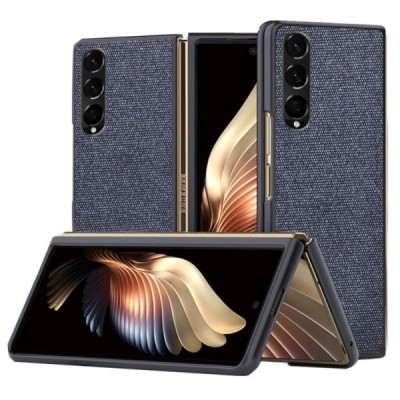 „Bi-Color“ Splicing Samsung Galaxy Z Fold3 5G (F926B) синий кожаный чехол | Vacins.lv