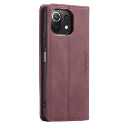 Xiaomi Mi 11 Lite CaseMe Retro открываемый, бордового цвета, кожаный чехол – книжка | Vacins.lv