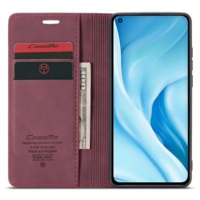 Xiaomi Mi 11 Lite CaseMe Retro открываемый, бордового цвета, кожаный чехол – книжка | Vacins.lv
